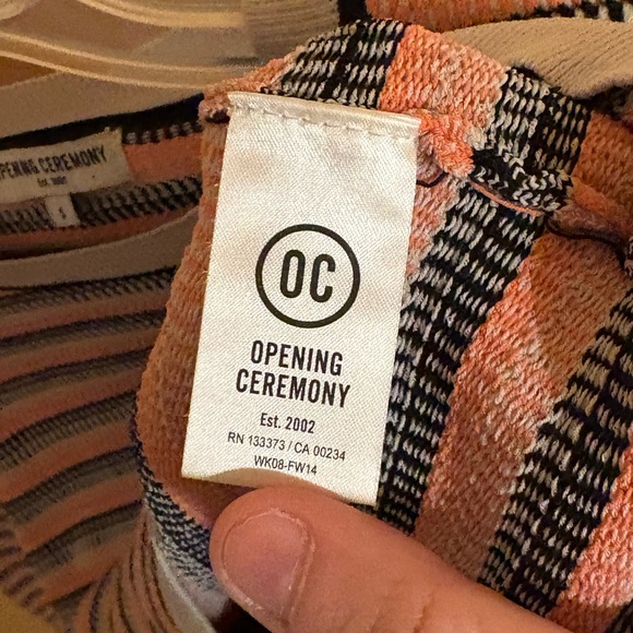 LAST CHANCE | Opening Ceremony coral, black, & cream striped sweater - Picture 4 of 5